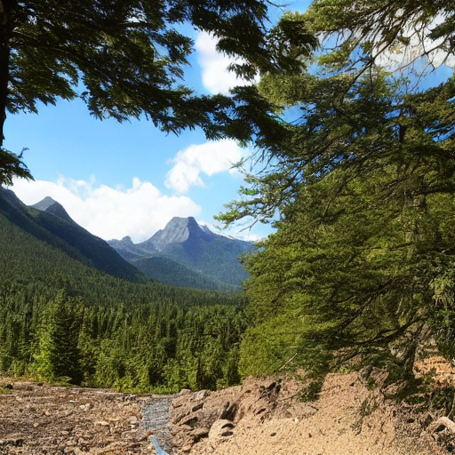 Stable Diffusion output for the prompt "mountain" (1 of 2)