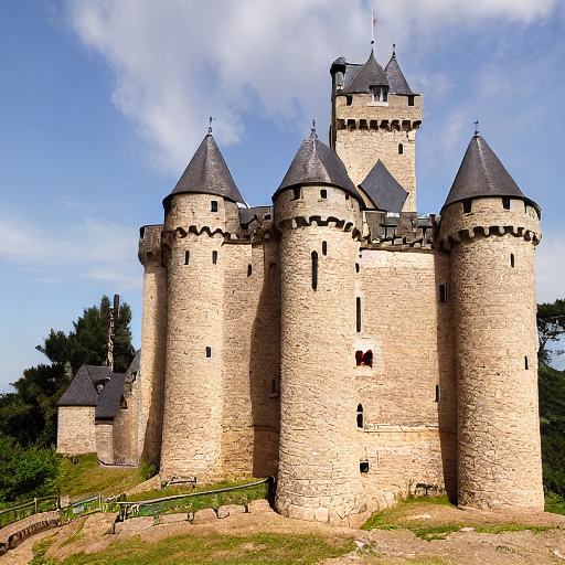 Stable Diffusion output for the prompt "castle" (2 of 6)