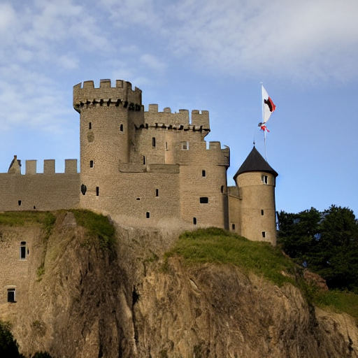 Stable Diffusion output for the prompt "castle" (1 of 6)