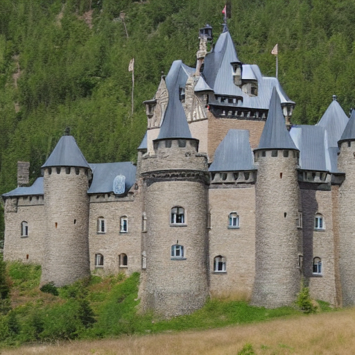 Stable Diffusion output for the prompt "castle" (3 of 6)