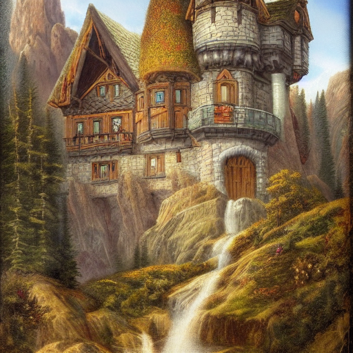 Stable Diffusion output for the prompt "castle James Christensen" (1 of 5)