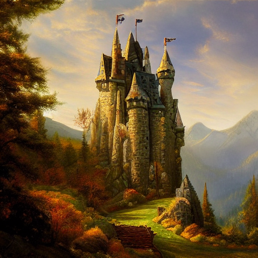 Stable Diffusion output for the prompt "castle James Christensen" (2 of 5)